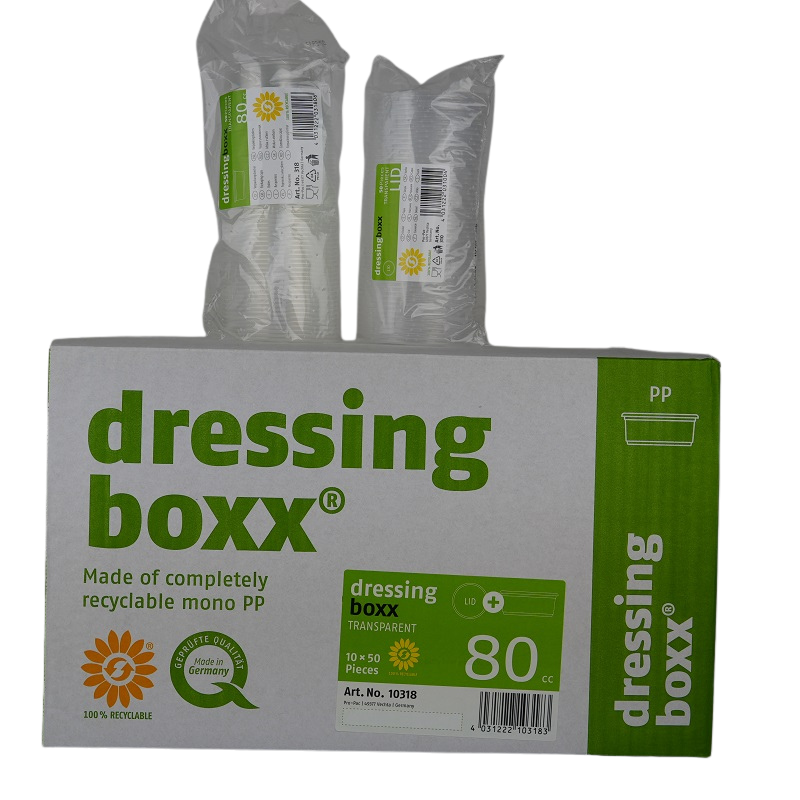 Dressingbecher 80ml rund mit Deckel weiß 10X50 St/krt