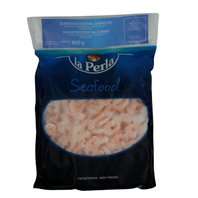 Seawater CockSchrimps gekocht geschält 100/200 800g La Perla